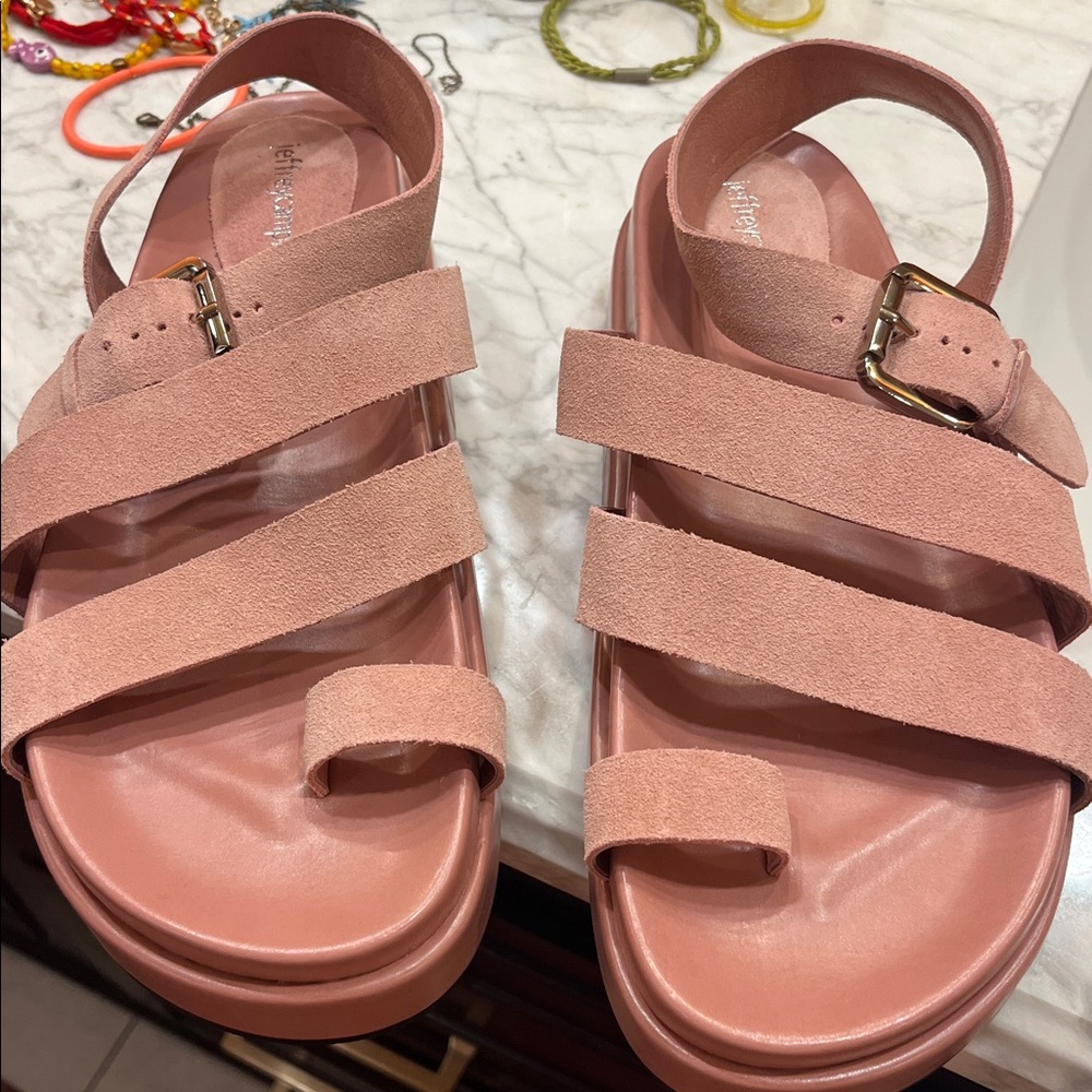 NWOT Free People x Jeffrey Campbell Getaway Footbed Suede Sandals - Picture 5 of 8
